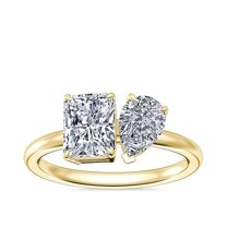1.00 Carat Brilliant Radiant & Pear Cut Natural Diamond Beautiful Band for Engagement Solid 14K Yellow Gold Size 9