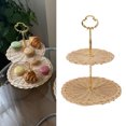 thumbnail image 4 of Woven Fruit Tray, Rattan Serving Standing Trays 2 Tier Round Exquisite  for Wedding for Party, 4 of 8