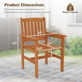 thumbnail image 3 of Costway Patio Chairs Set of 4 Outdoor Wooden Dining Chairs with Inclined Backrests, 3 of 9