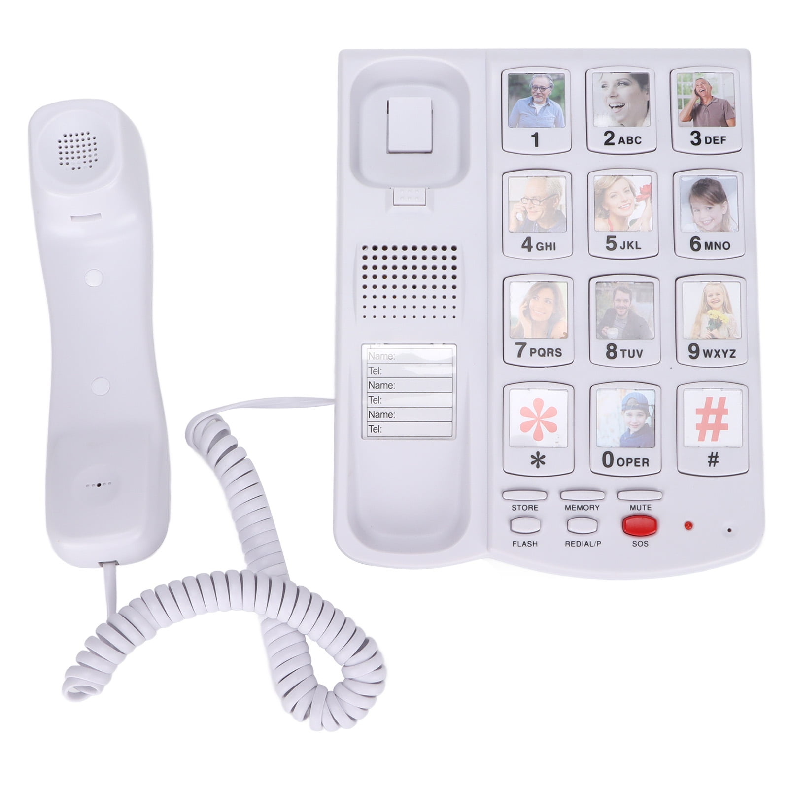 Big Button Telephone, Replaceable Pictures Big Button Corded Phone