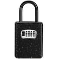 thumbnail image 1 of Key Lock Box, 4 Digit Combination Key Storage Lock Box with Resettable Code, Portable Key Safe Box for Door Knob, Realtors, Contractors-Black, 1 of 7