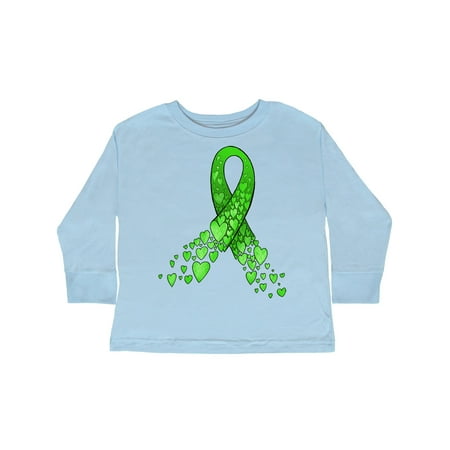 

Inktastic Mental Health Awareness Ribbon with Green Hearts Gift Toddler Boy or Toddler Girl Long Sleeve T-Shirt