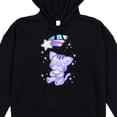 thumbnail image 2 of Cat Ear Kawaii Cat and Shooting Star Cosplay Women's Black Hoodie with Ears-XXL, 2 of 3