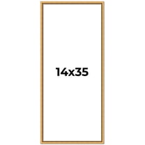 14x35 Frame Beaded Gold Solid Wood Picture Frame | 0.75 Inches Moulding Width | Liscio Oro