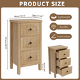 thumbnail image 3 of Oubayajia Mid Century Modern Chest of Drawers, Fluted Side Table with 3 Drawers, Wooden Small Dresser Nightstand for Bedroom Living Room, 3 of 8