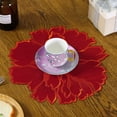 thumbnail image 4 of Dream Lifestyle Embroidered Placemat Round Placemats Doily Floral Placemat Embroidered Flowery Table Placemat Flower Embroidery Table Doily Heat Resistant Tablecloth Kitchen Table Mat Home Decor, 4 of 6