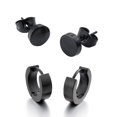 thumbnail image 1 of Pendientes de acero Inoxidable Yashi Aro Hoop Huggie color negro, 1 of 5