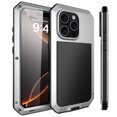 thumbnail image 2 of Case Compatibility with iPhone 16 Pro Case 6.3 '' 2024 Heavy Duty Protection Dustproof Rugged Military Grade Metal Built in Screen Protector Kickstand Armor Phone case,Sliver, 2 of 10