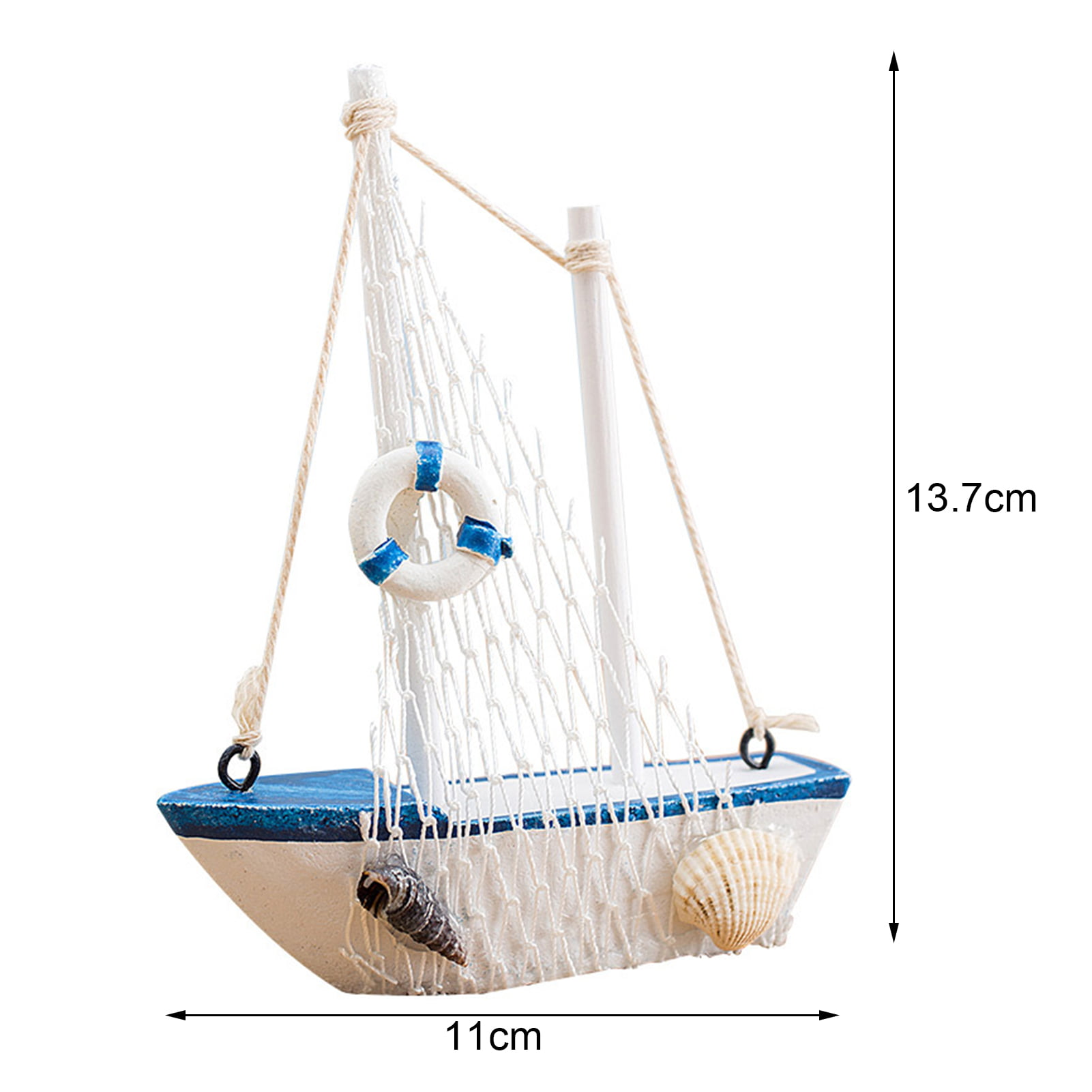 Walbest Ocean Theme Ornament Mini Sailboat Model, Wooden Miniature