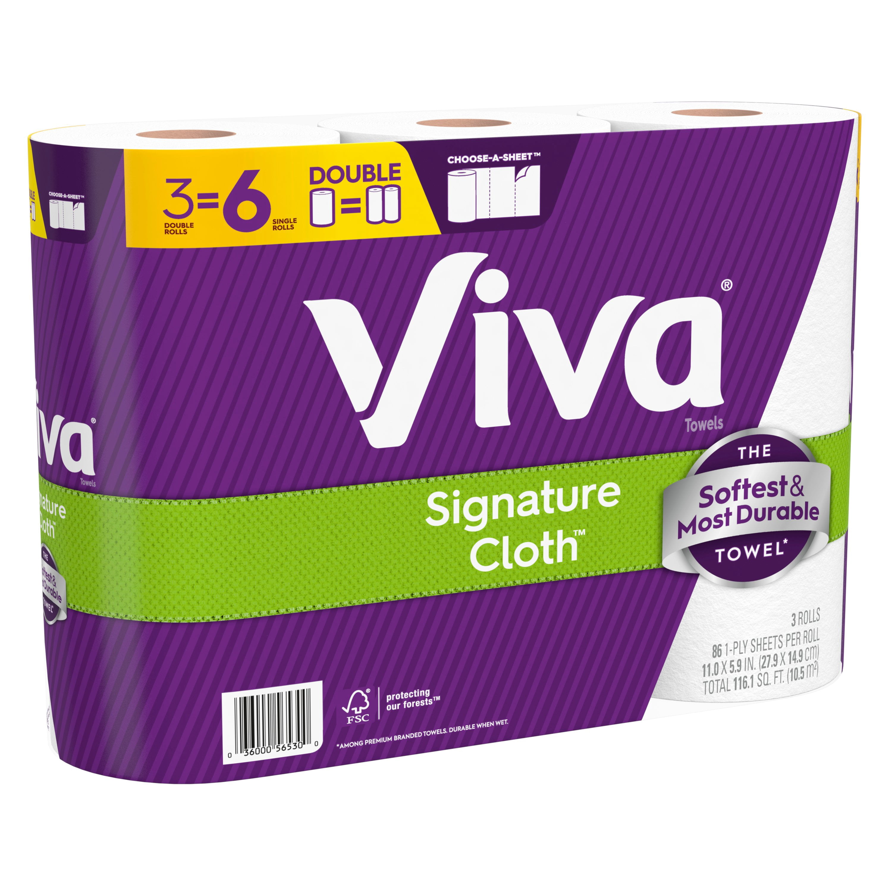 Kimberly-Clark KCM56530 1-Ply Signature Cloth Choose-A-Sheet Kitchen Roll Paper Towels, White - Pack of 8