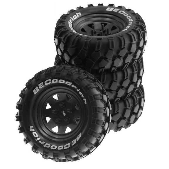 Metal 1.9Inch Beadlock Wheel Tires for 1:10 RC Crawler Car Axial SCX10 90046 TRX4 Redcat GEN8,Black