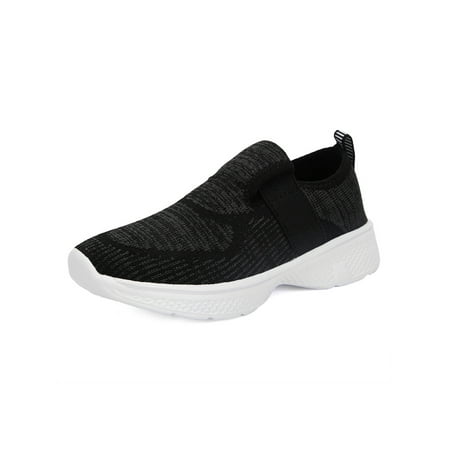 

Rotosw Girls Athletic Shoes Mesh Sneaker Slip On Sock Lightweight Round Toe Flats Gym Comfort Sport Shoe Black 12C