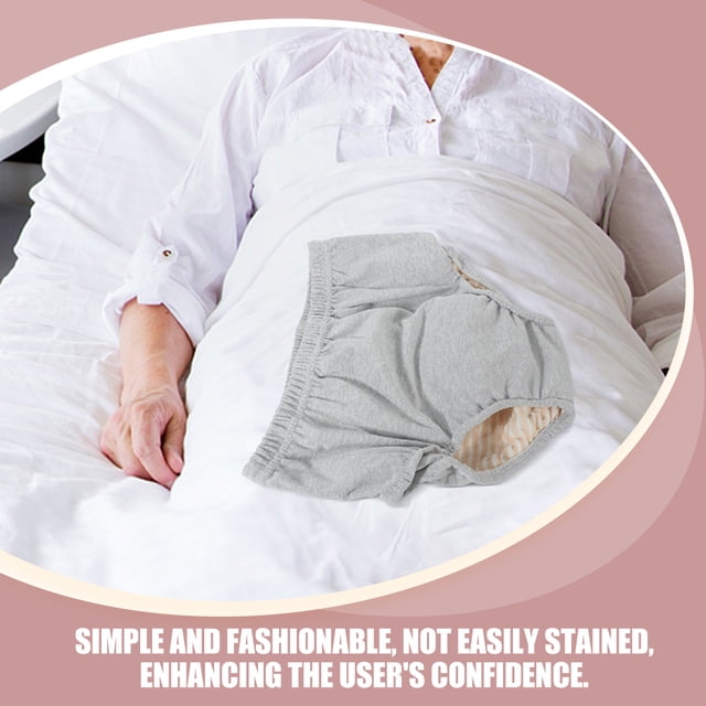 Raindrops 2 Pcs Couche Anti-Fuite Adulte Réutilisable Urinoir pour Personnes Âgées Douce Confortable Coton Gris