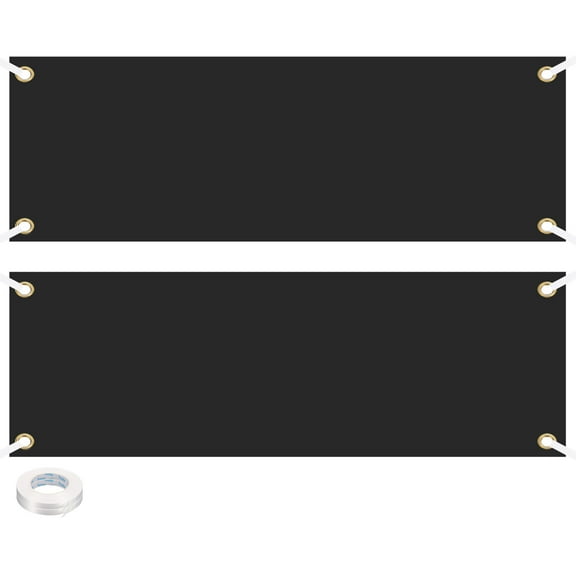 Uxcell Vinyl Blank Banners Signs to Decorate 2'x6' Sublimation Black Banner, 2 Set