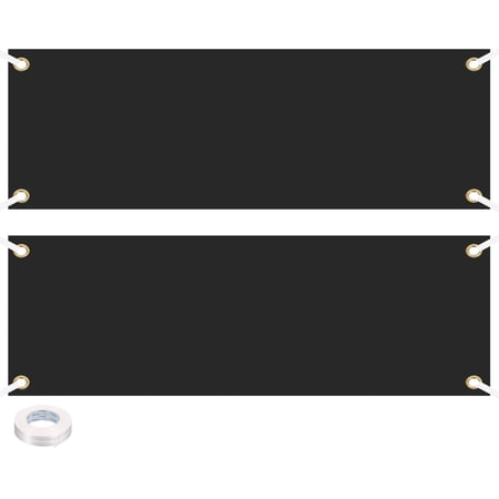 Uxcell Vinyl Blank Banners Signs to Decorate 2'x6' Sublimation Black Banner, 2 Set