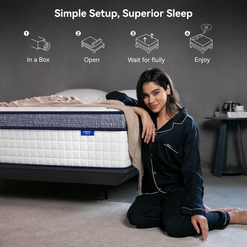 King Mattress, 12 Inch Hybrid Mattress in a Box, Memory Foam and Individual Pocket Springs, Medium Firm Comfort, Motion Isolation, Ideal for All Sleep Positions, CertiPUR-US Certified