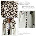 thumbnail image 4 of Abrigo a cuadros de manga larga con estampado de botones y bolsillo con costuras, cuello vuelto, abrigo holgado para mujer, vaca beige S, 4 of 5