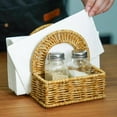 thumbnail image 5 of Stylish Rattan Napkin Holder with Salt and Pepper Shakers Holder - Perfect Tabletop Organizer for Kitchen - Ideal for Paper Napkins (Without Salt, Pepper Shakers & Napkins), 5 of 6
