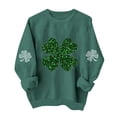 thumbnail image 2 of Pounoo St Patricks Day Sweatshirt for Women Shamrock Art Print Tops Fashion Comfortable Casual Saint Patricks Long Sleeve Shirt Gift, 2 of 6