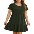 thumbnail image 1 of EIMELI Robe de Grossesse Femme Couleur Unie Manches Courtes Col Rond Double Couche Allaitement Robe de Nuit Maternité, 1 of 5
