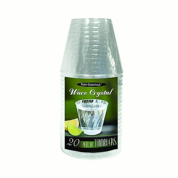 1 - Party Essentials 9 Oz. Wave Crystal Tumblers - Clear 20 Ct
