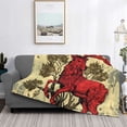 thumbnail image 2 of Yiaed Mythical Red Stag Illustration Print Blanket Throw Blanket Soft Cozy Flannel Blanket for Home Bed Sofa Couch Chair-40"x30", 2 of 6