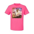 thumbnail image 2 of Unicorn Fanstasy Rainbow Castle Men's Graphic T-Shirt, Neon Pink, Medium, 2 of 3