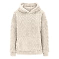 thumbnail image 5 of Hoodies for Women Hoodie 2024 Winter Solid Fuzzy Lined Long Sleeve Hoodies Flannel Thermal Pullover Tops With Pockets Hemlock, 5 of 6