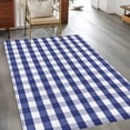 thumbnail image 2 of 3'x5' Area Rugs, Navy Blue Checkered Indoor Outdoor Area Rug for Living Room Bedroom, Farmhouse Blue White Buffalo Plaid Washable Bathroom Rugs Kitchen Floor Carpet Mats Home Decor Aesthetic, 2 of 8