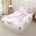 thumbnail image 2 of Catabedysis Bow ABC Print A Zipper Twin Comforter Sets with Fitted Sheet and 2 Pillowcases,Personalized Monogrammed Gifts Zipper Bedding Set For Girls,Pink Reversible,4-Piece, 2 of 7