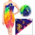 thumbnail image 3 of HAPPY BAY Women's Beachwear Sarong Coverups Bikini Skirt Swimsuit Swim Cover up Summer Wraps Swimwear Beach Wrap Skirts for Women One Size Punch, Fish, 3 of 4