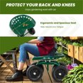 thumbnail image 5 of 360° Green Garden Rolling Workseat: Adjustable Height Swivel Seat, Heavy-Duty Metal Frame, 7" PP Tires for Outdoor Yard Work & DIY Tasks, 5 of 10