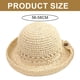 thumbnail image 2 of Sombrero de paja con banda de encaje para mujer, circunferencia de 56-58 cm, protector solar, plegable, para playa, 2 of 5