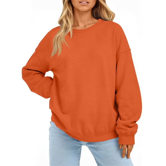 Sweatshirt for Women Oversized Crewneck Long Sleeve Pullover Fleece Top 2025 Fall Winter Fashion Outfits Clothes,Size S-2XL