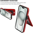 thumbnail image 5 of REQO Compatible with iPhone 15 Case Wallet with Credit Card Holder, Flip Premium Leather Magnetic Clasp Kickstand Heavy Duty Protective Cover for iPhone 15 6.1 Inch (Red), 5 of 7