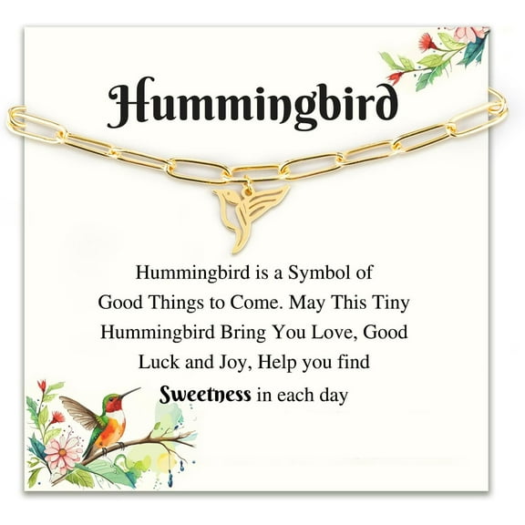 Hummingbird Bracelet Jewelry Pro Gifts for Women-14k Gold Plated and Length in 6.5" 2" Christmas Gifts Stocking Stuffers for Women[e782]