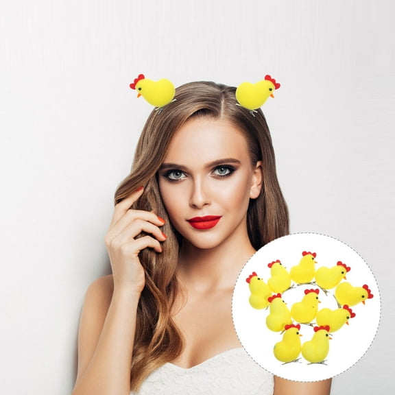 Raindrops 10Pcs Chicks Hair Clips for Girls in Yellow Foam and Iron Alloy for Easter and Special Events