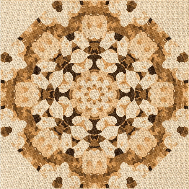 Ahgly Company Tapis d'Intérieur Lavable en Machine Carré Transitionnel Orange Pastel, 7 Pieds Carré