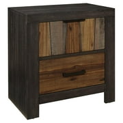 Lexicon Cooper Table de chevet moderne en bois à 2 tiroirs en queue d'aronde en brun