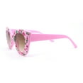 thumbnail image 3 of Girls Kids Size Oversize Cat Eye Retro Sunglasses Pink Flower Green - Brown, 3 of 4