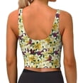 thumbnail image 3 of Haiem Lilies Flowers Pattern Womens Sports Bra - U Neck Padded Low Impact Yoga Bra Workout Crop Top Gym Moisture-Wicking Workout Vest -X-Large, 3 of 9