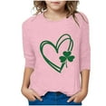 thumbnail image 3 of Riecok St. Patrick's Day T-Shirt Boy and Girls Short Sleeve Printed Top Scoop Neck Oversized Casual All-match Fashion Lightweight Toddler Kids Boy 2025 Summer Tops Pink 7 T, 3 of 5