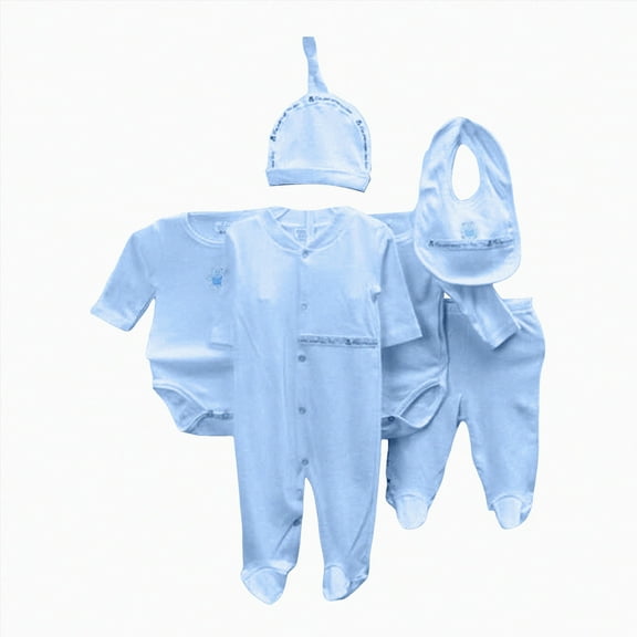 XZNPDUCQ 0-3m Newborn Baby Girl Boy Gifts Newborn Gift Set Newborn Baby Girl Boy s 5pcs Clothes Outfits Newborn Cotton Hat Bibs Pants Sock Set Essentials and Accessories Gifts Layette Set