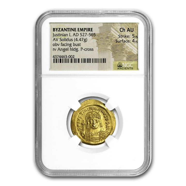 Byzantine Gold Solidus Emperor Justinian I (527-565 AD) CH AU NGC -  Walmart.com