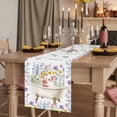 thumbnail image 2 of Table Runners 72 Inches Long Dress Scarves, Spring Floral Pig Farmhouse Kitchen/Dining Table Runner, Coffee Tablerunners, Weeping Flowers Leaves Farmhouse Watercolor 16x72 Inch, 2 of 9
