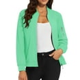 thumbnail image 1 of Duoif Veste pour Femmes, Manteau Décontracté à Fermeture Éclair avec Poches, Vert Menthe P, 1 of 9
