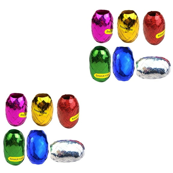 Set of 2 Metallic String Craft Ribbon Shiny Balloon