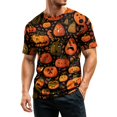 thumbnail image 4 of Halloween Shirts for Men Spider Witch Hat Graphic Short Sleeve Fall Tops Bat Print Crew Neck Funny Scary Tees L, 4 of 6
