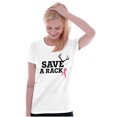 thumbnail image 3 of Save A Rack Antler Breast Cancer Pink Womens Slim Fit Graphic Tee Brisco Brands S, 3 of 5