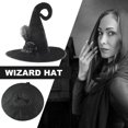thumbnail image 1 of Halloween Wide Brim Witch Hat con Feather Rose Witch Disfraz de techo versátil para mujeres Masquerada Party, 1 of 7